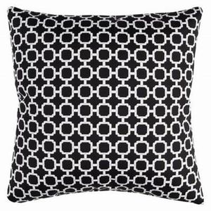 Rizzy Home Decorative Poly Filled Throw Pillow Geometriv 22"X22" Black